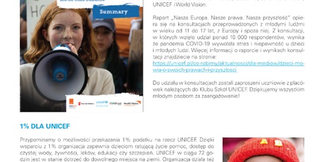 Powiększ grafikę: NOWOŚCI Klub Szkół UNICEF 