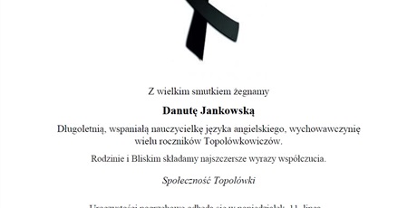 Ostatnie pożegnanie pani Danuty Jankowskiej